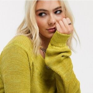 EUC FREE PEOPLE SUGAR RUSH OFF THE SHOULDER SWEATER SZ MED